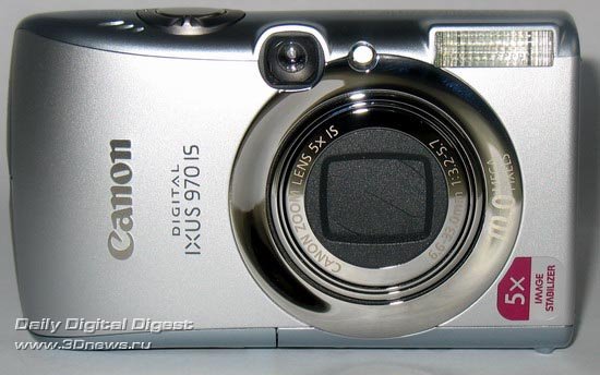 Canon IXUS 970 IS, вид спереди