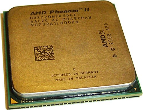 Phenom II X3 720 лицевая сторона процессора AM3