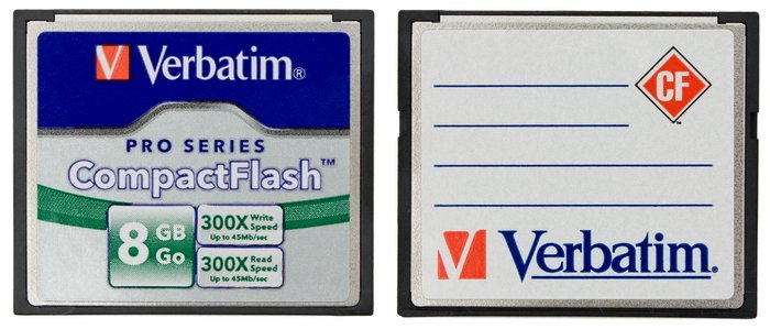 Обзор 8-гигабайтных карт памяти форматов CF и SDHC производства Verbatim