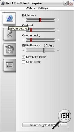Logitech QuickCam 3000 for Business. Настройки камеры