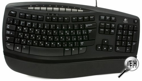 Эргономичная проводная клавиатура Logitech Comfort Wave 450. Клавиши, раскладка