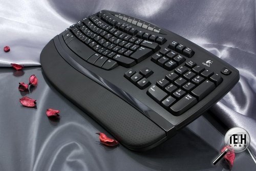 Эргономичная проводная клавиатура Logitech Comfort Wave 450. Общий вид
