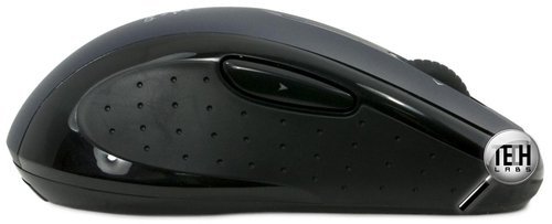Беспроводная лазерная многокнопочная мышь Logitech LX 8. Мышь, вид сбоку