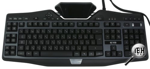 Игровая клавиатура с подсветкой, дополнительными кнопками и OLED-дисплеем Logitech G19. Кнопки, раскладка