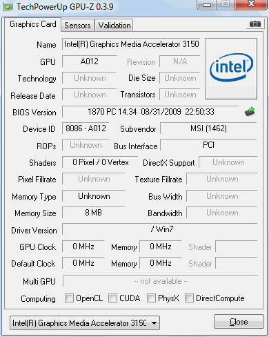 Msi Wind U Intel Pine Trail