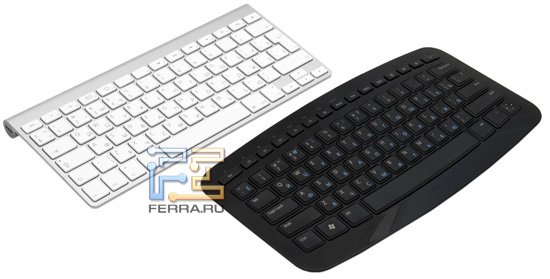Сравнение Microsoft Arc Keyboard и Apple Wireless Keyboard