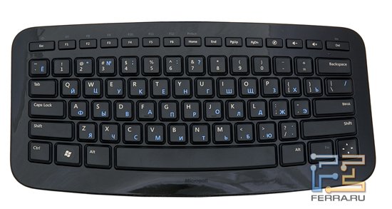Microsoft Arc Keyboard – вид сверху