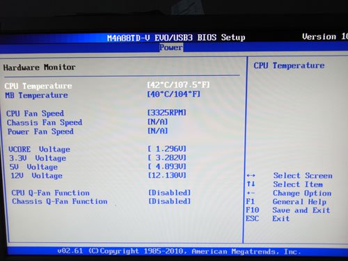 ASUS M4A88TD-V EVO/USB3 системный мониторинг