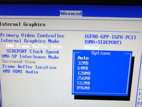 ASUS M4A88TD-V EVO/USB3 GPU MemSize