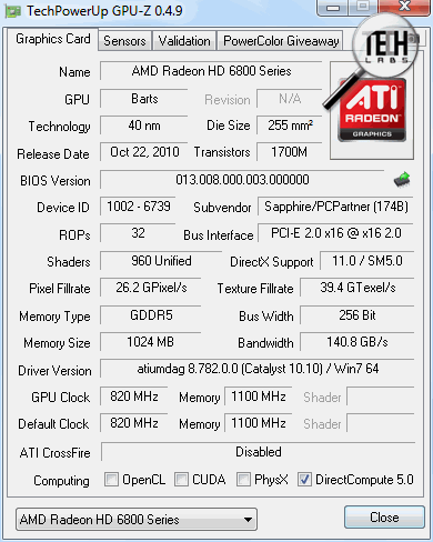 Обзор видеокарты SAPPHIRE TOXIC HD 6850 1GB. Технические характеристики