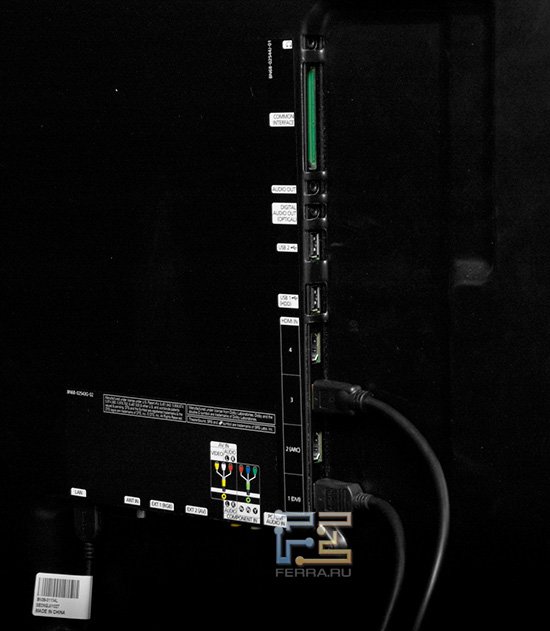 Разъёмы на задней панели Samsung UE65C8000
