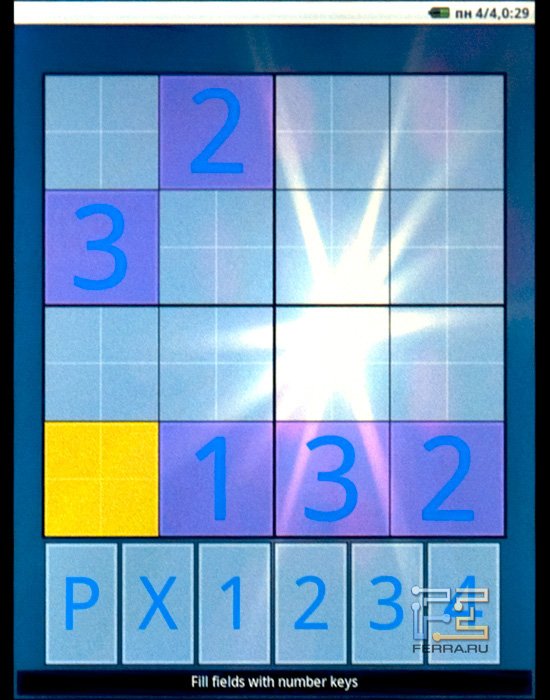 Игра Sudoku на PocketBook IQ 701