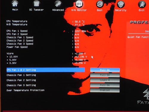 ASRock Fatal1ty P67 Professional системный мониторинг 1