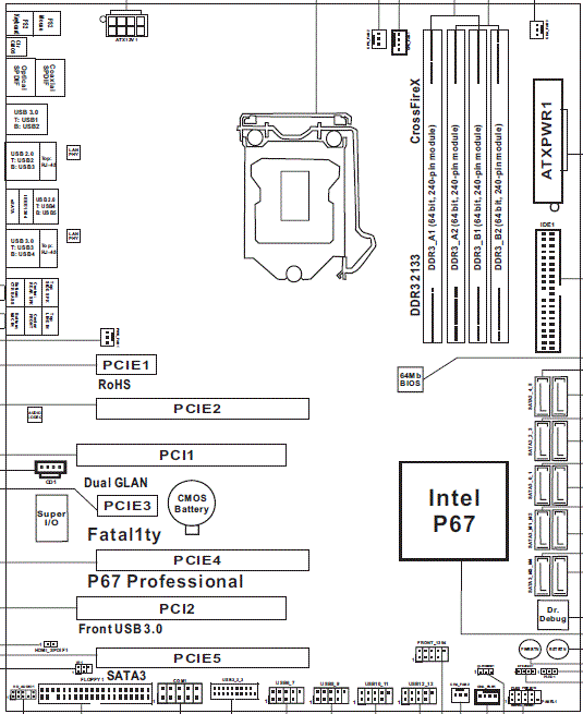 Обзор материнской платы ASRock Fatal1ty P67 Professional на чипсете Intel P67