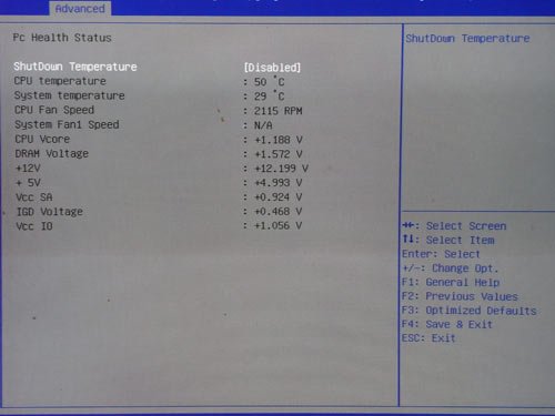 Biostar H67MH системный мониторинг 1