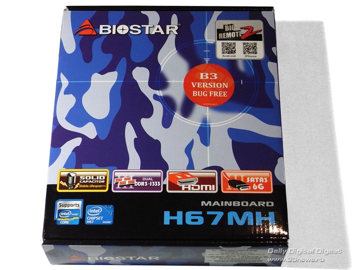 Biostar H67MH упаковка