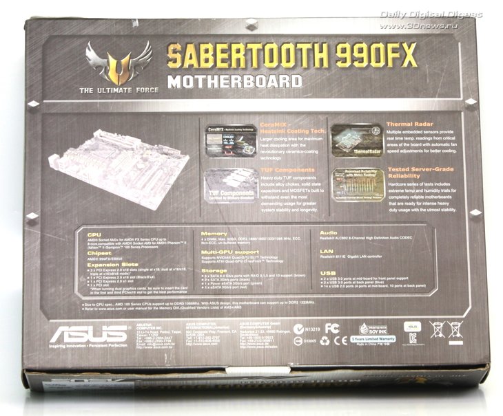 Готовимся к приезду бульдозера: обзор материнской платы Asus Sabertooth 990FX