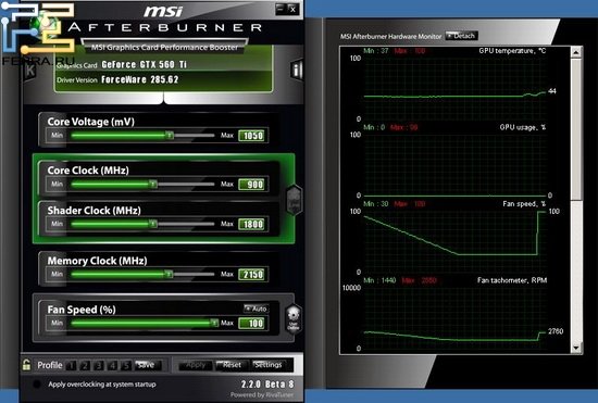 MSI Afterburner после разгона
