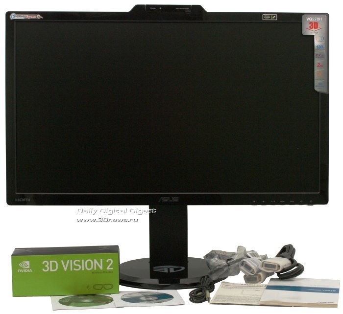 27-дюймовый LED 3D-монитор Asus VG278H и NVIDIA 3D Vision 2