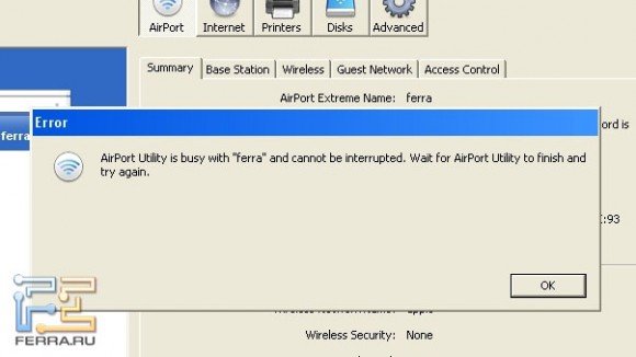 Airport Extreme. Программы в Mac OS виснут намного реже, чем в Windows, но если уж Airport Utility и задумывалась, то завершить её через «Диспетчер задач» сходу не получалось. В ответ на это она выдавала вот такое вежливое сообщение