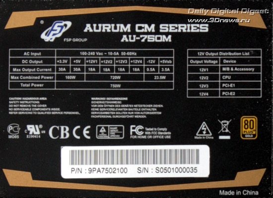 Достойное золото: модульный БП FSP Aurum CM 750 (AU-750M)