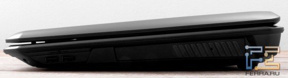 Правый торец MSI GT783: два USB, оптический привод