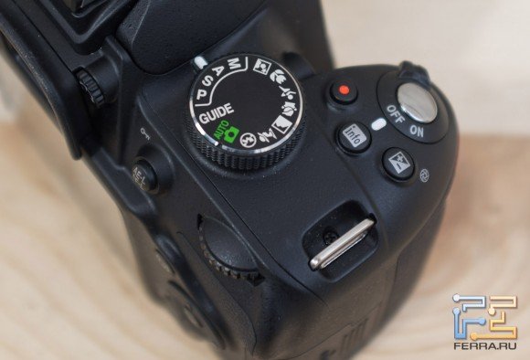 Селектор режимов съемки на верхней панели корпуса Nikon D3200