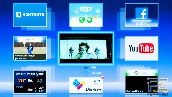 Внутренняя часть меню Panasonic TX-PR50VT50