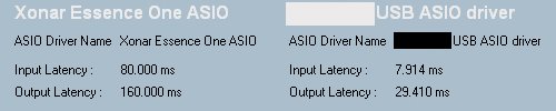 Сравнение ASIO драйвера ASUS Xonar Essence One с профессиональной USB-картой.