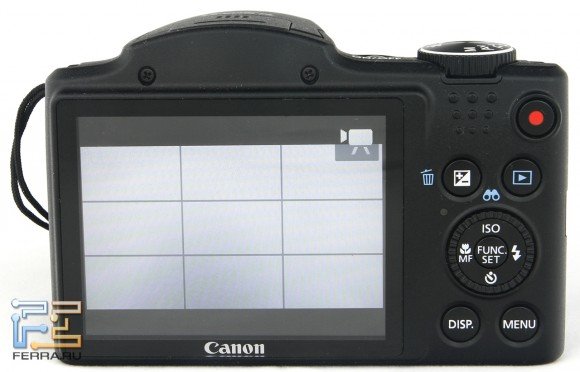 Canon PowerShot SX500 IS, вид сзади
