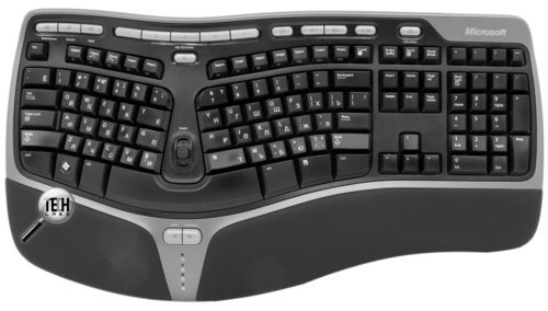 Эргономичная проводная клавиатура Microsoft Natural Ergonomic Keyboard 4000. Раскладка