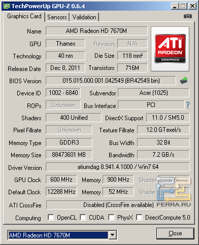AMD RadeonHD7670M
