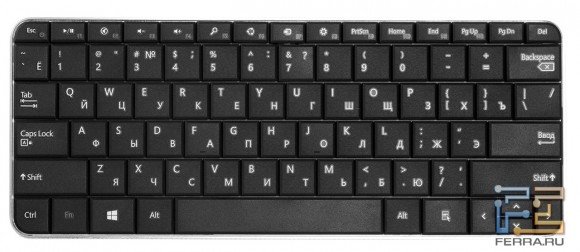 Microsoft Wedge Mobile Keyboard, вид сверху