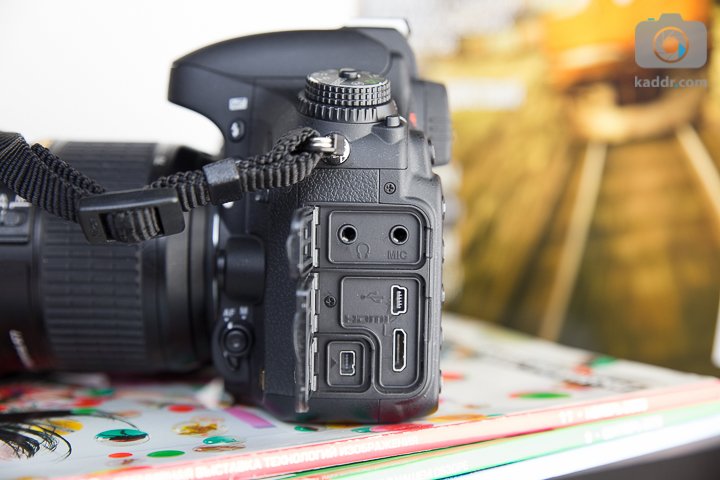 Обзор полнокадровой зеркальной камеры Nikon D610 - порты для наушников и микрофона